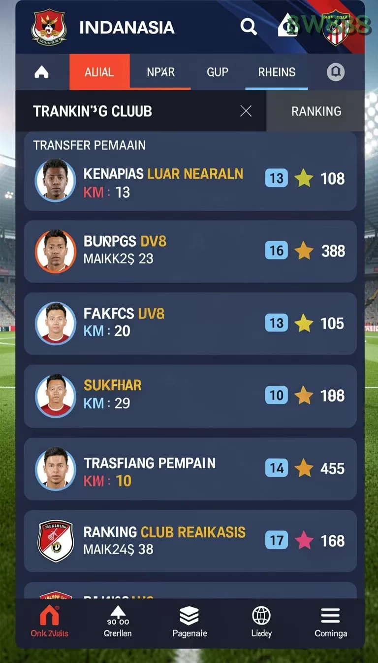 Cuplikan layar 5ZK — menu navigasi